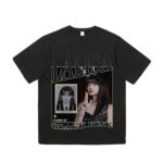Lisa black T-shirt with a her childhood photo print