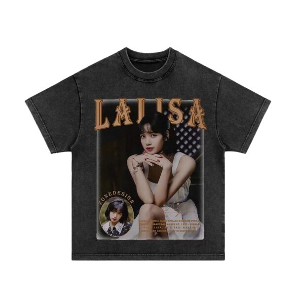 Lalisa photo printed grey T-shirt