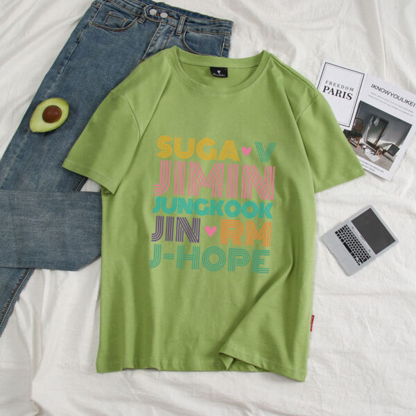 Avocado green summer BTS t shirt