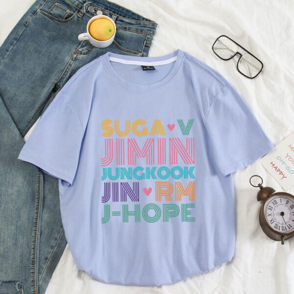 Light blue summer BTS t shirt