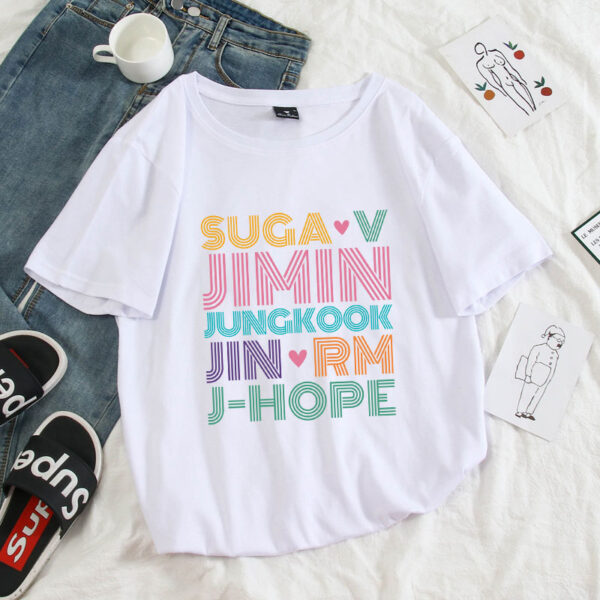 White summer BTS t shirt